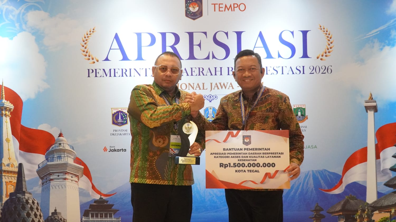 Kota Tegal Raih Penghargaan Terbaik ke-2 Kategori Akses dan Kualitas Layanan Kesehatan